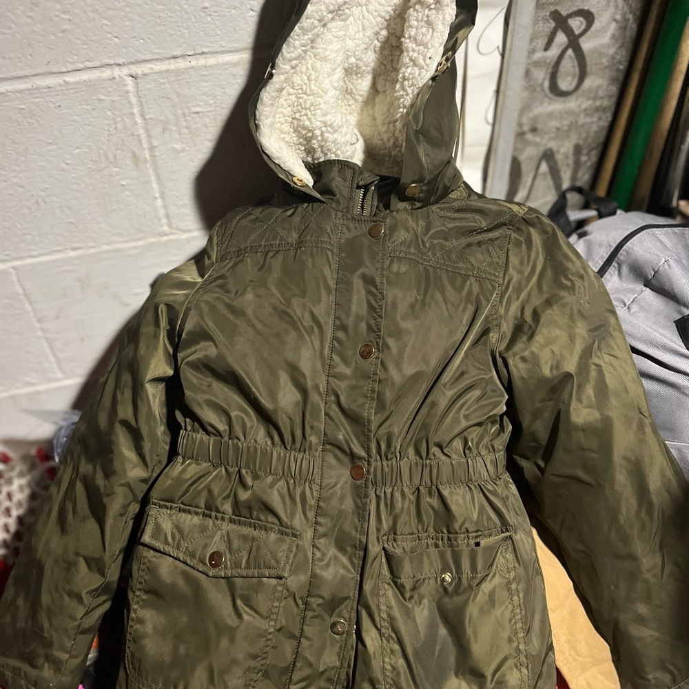 🧥 SO Olive Green Sherpa Lined Anorak Jacket🌸 London Fog Printed Puffer Jacket